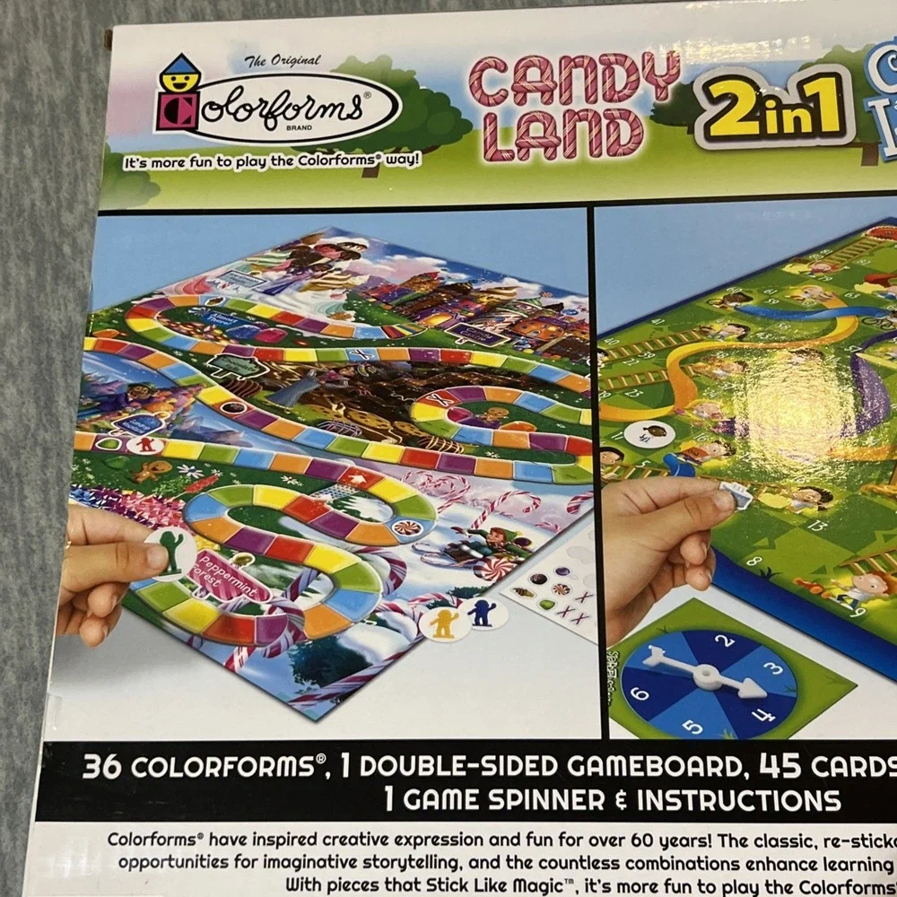 Colorforms 2 in 1 Candy Land Chutes and Ladders Game Toy Ages 3+ Travel Gift New